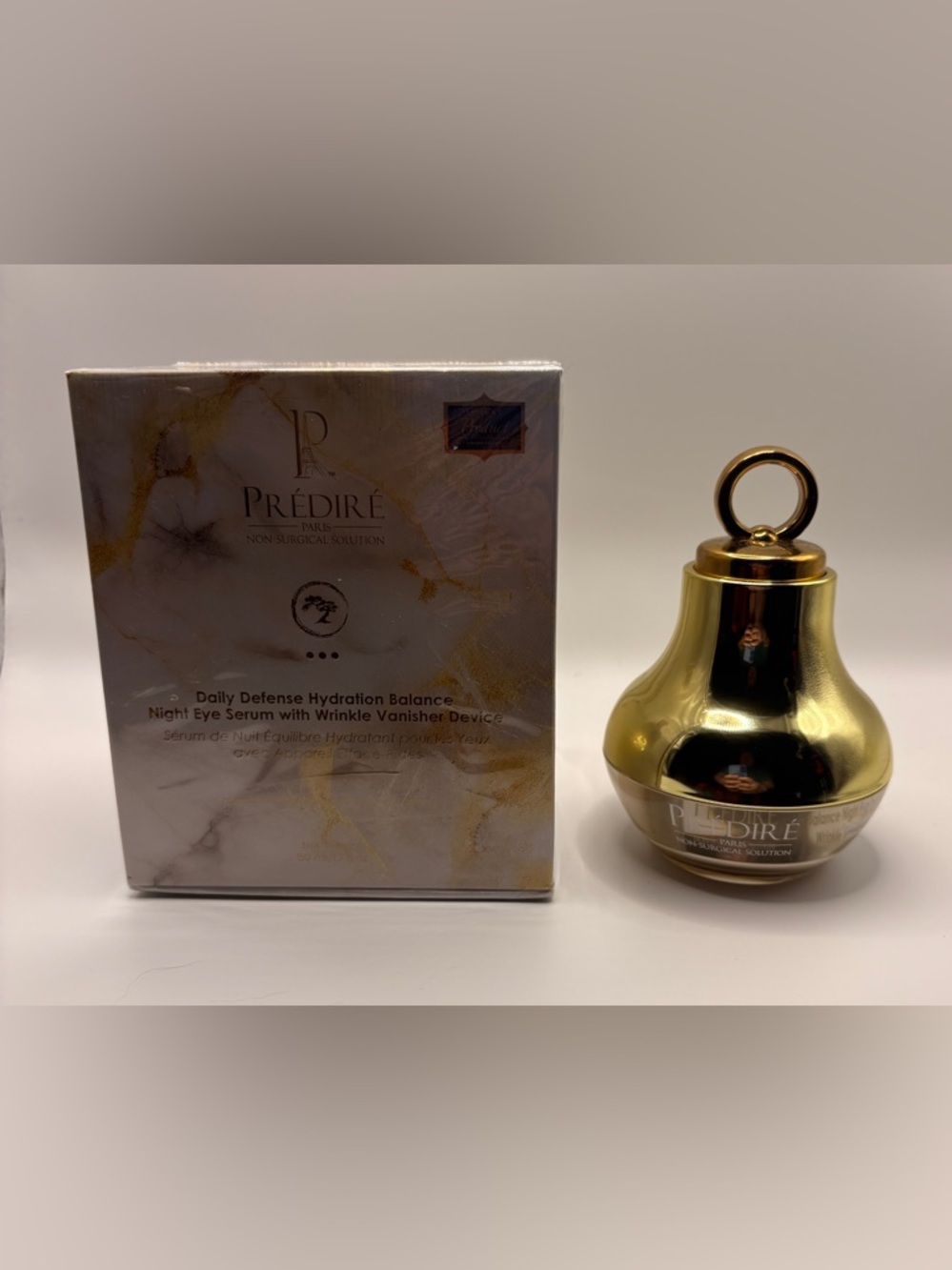 Prédiré Paris Eye Night Serum & Wrinkle Vanisher Device Gold Hydrating 50ml NIB